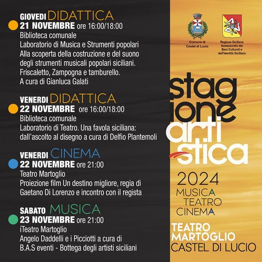 Stagione artistica 2024 Castel di Lucio